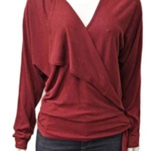 Ella Moss V-Neck Brick Red Sweater